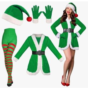 Festive Green Elf Costume for Women
